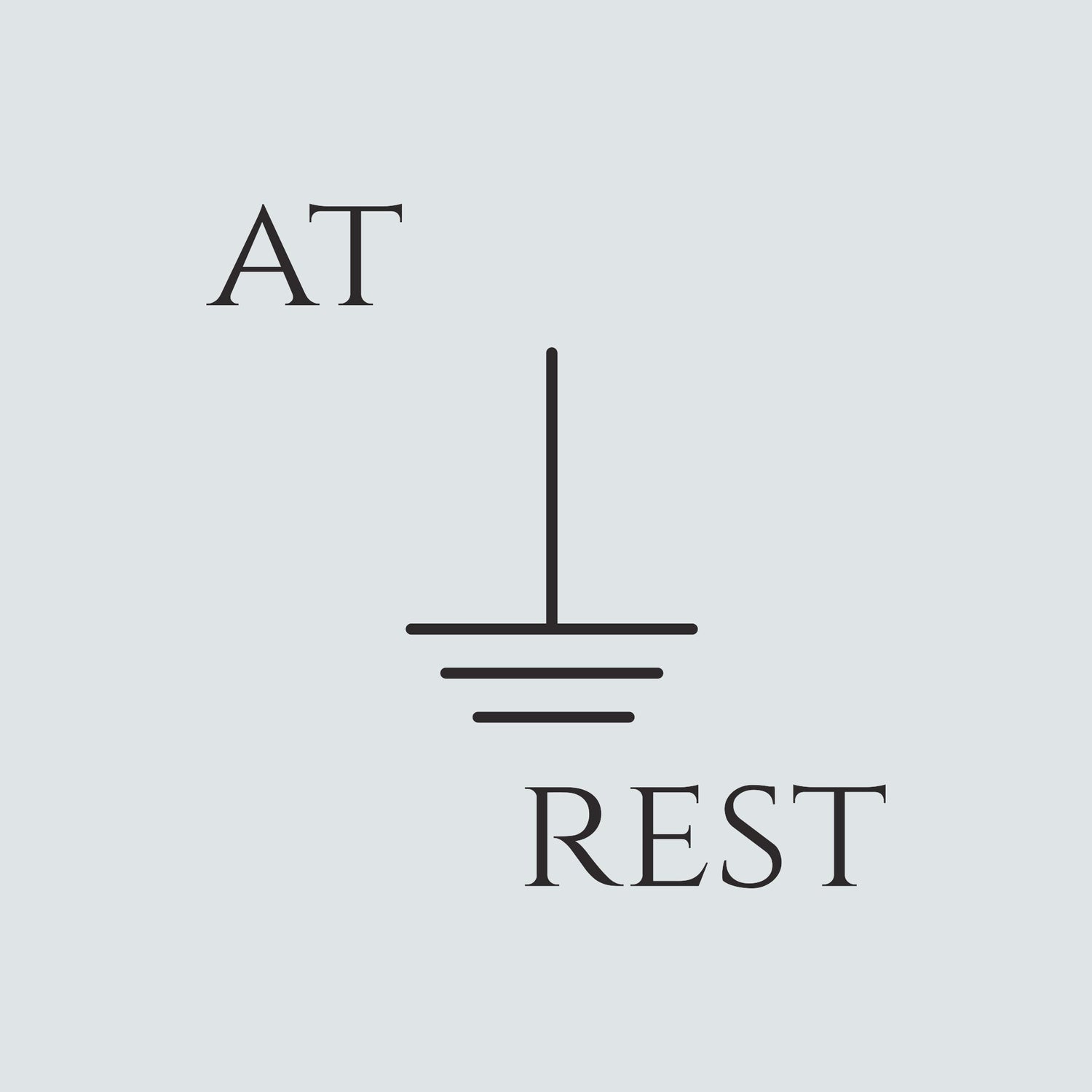 Muted blue background representing At Rest fragrance collection